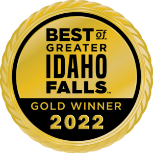 Award badge for top service in Idaho Falls by A & B Productions.